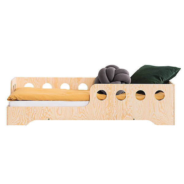 Lit 90x200 entree gauche sommier inclus Sacha Bois