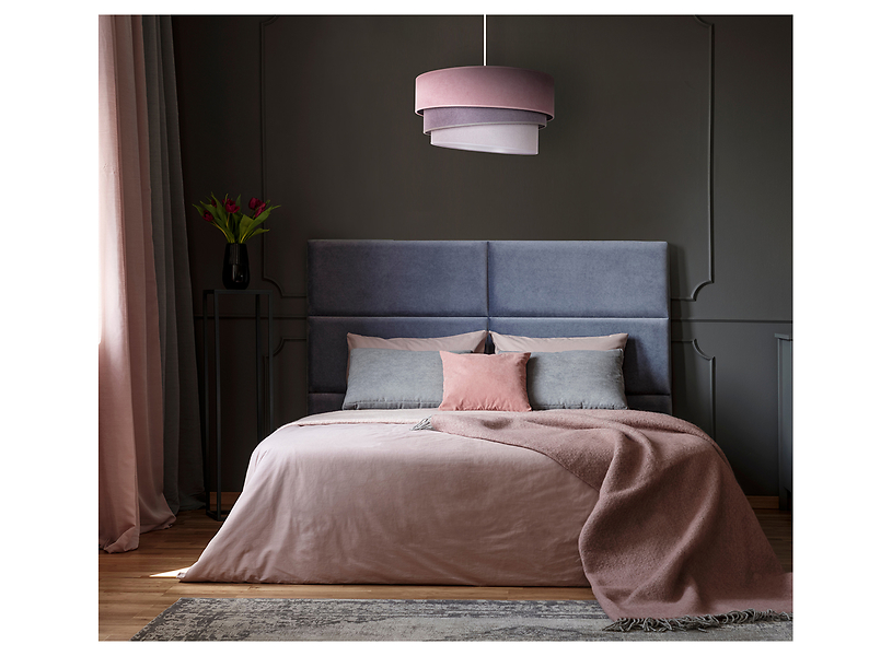 Lampa wisząca Pastell tkaninowa różowo-szara