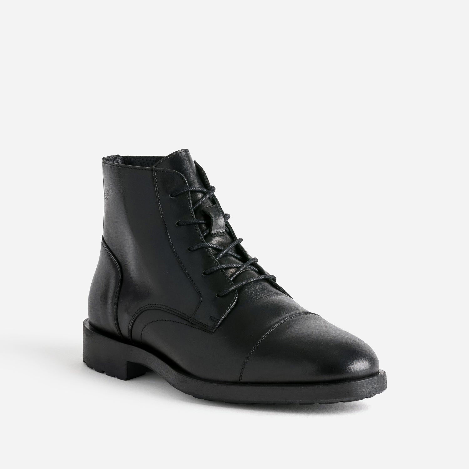 Boots à lacet noir cuir