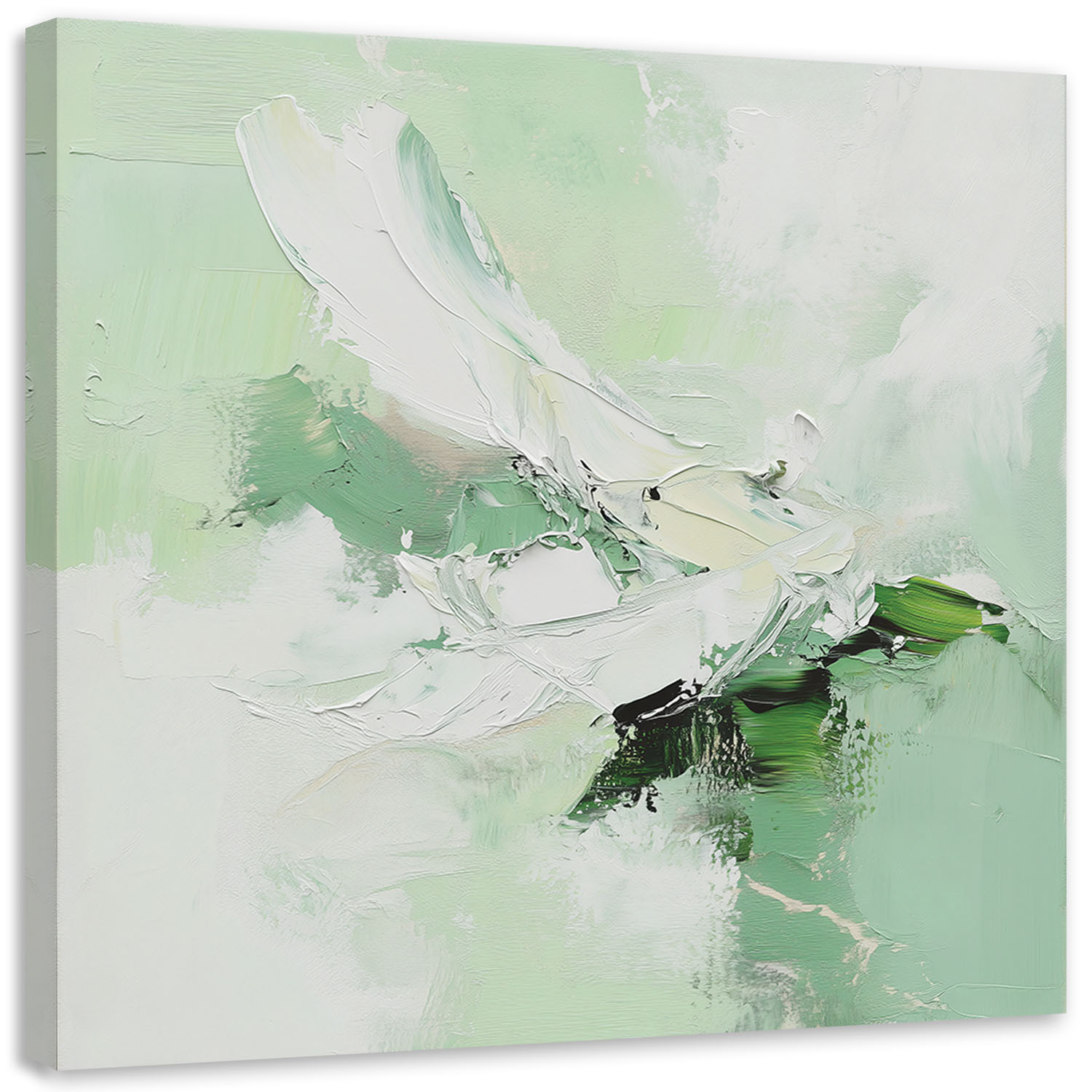 Feeby Obraz na płótnie, Abstrakcja Pastelowy Miętowy Zielony 30x30
