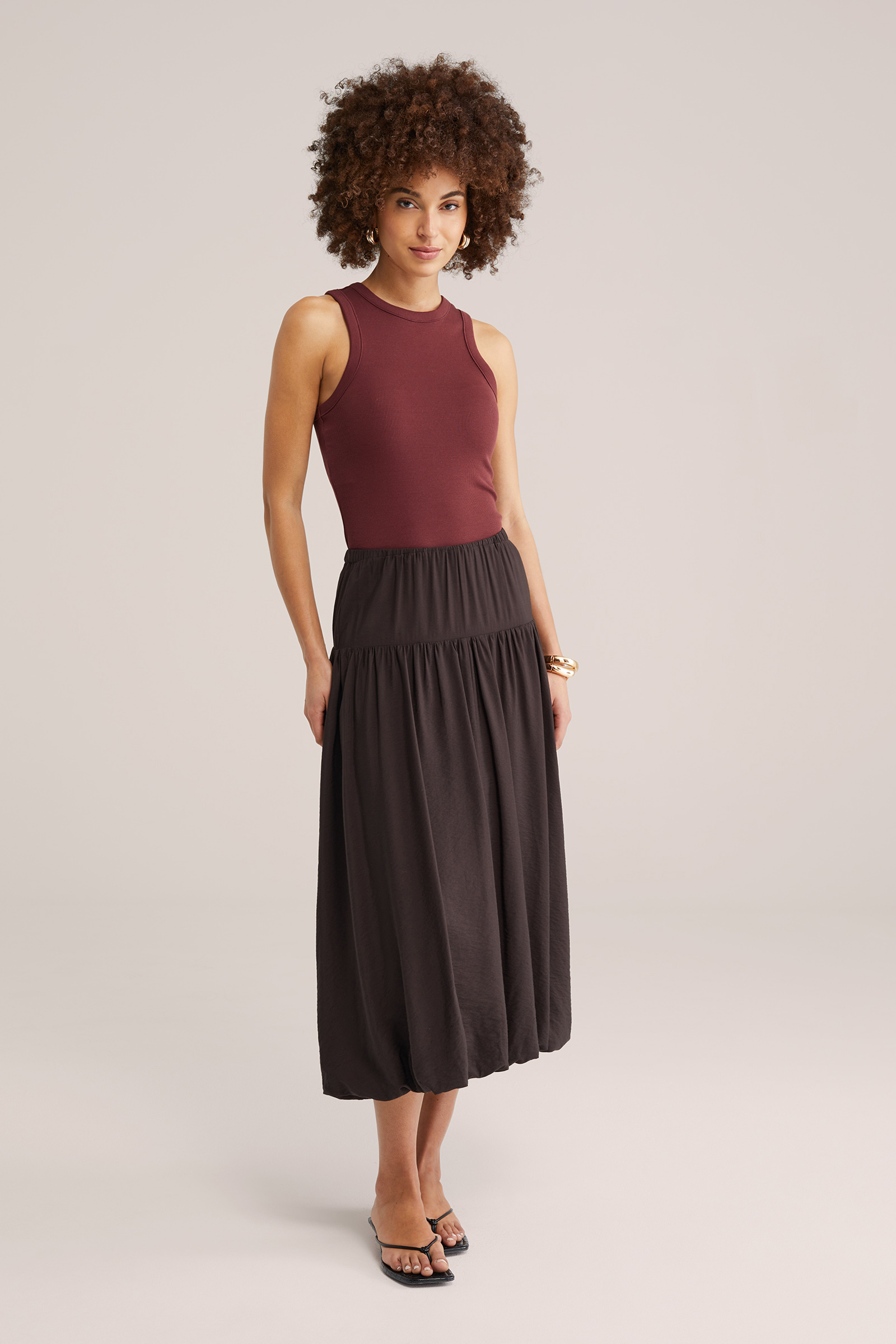 Dames tanktop van ribstof