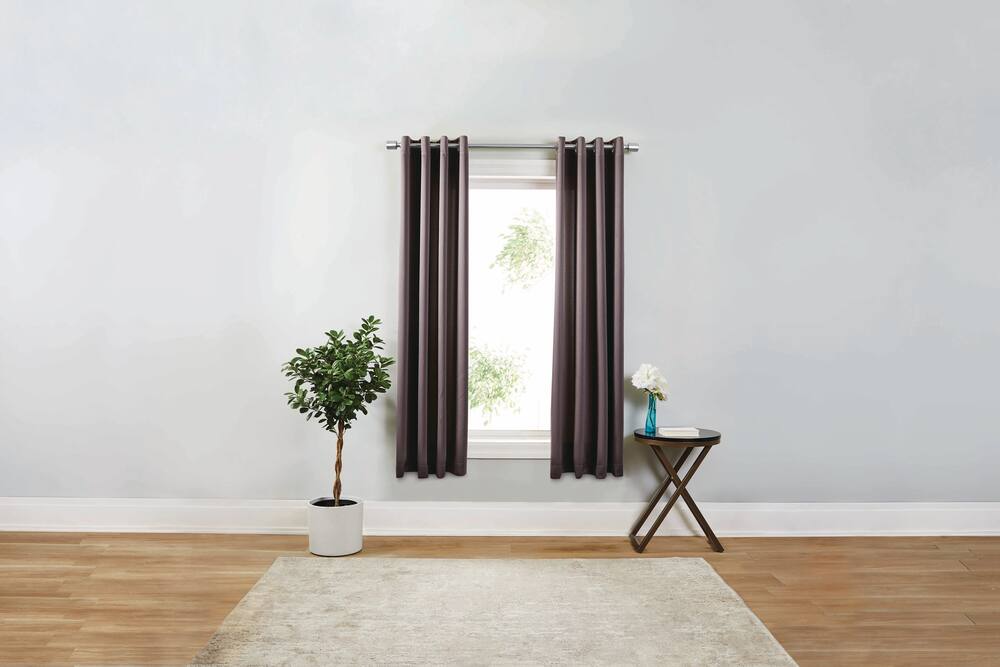 For Living Thermal Insulated Room Darkening Window Curtain with Grommet Top, Dark Charcoal, 52-in x 84-in, 2-pk