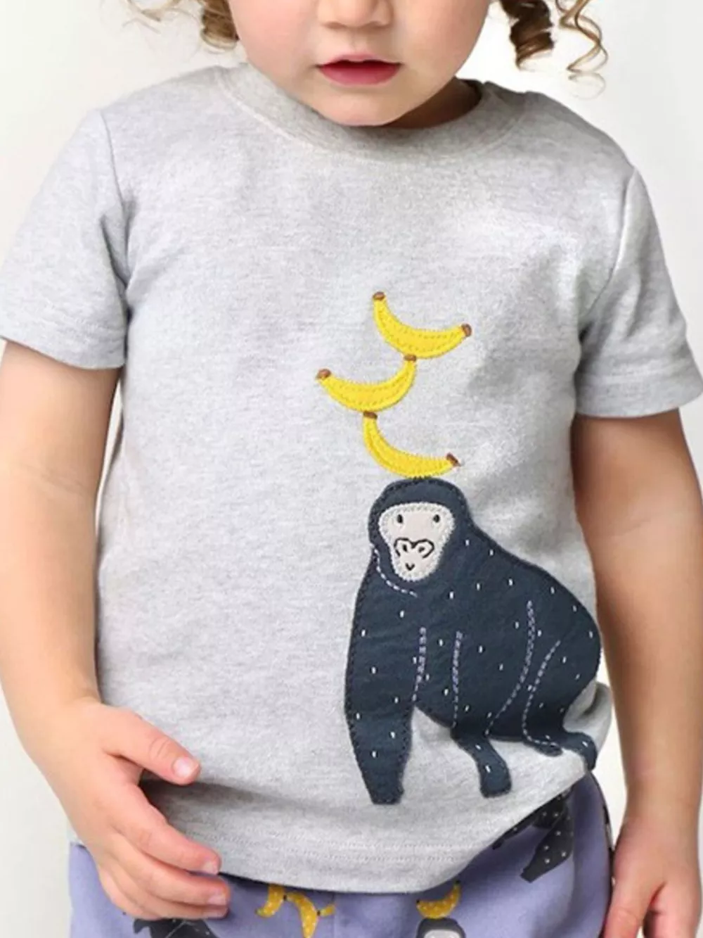 Children's Monkey & Banana Round Neck T-Shirt