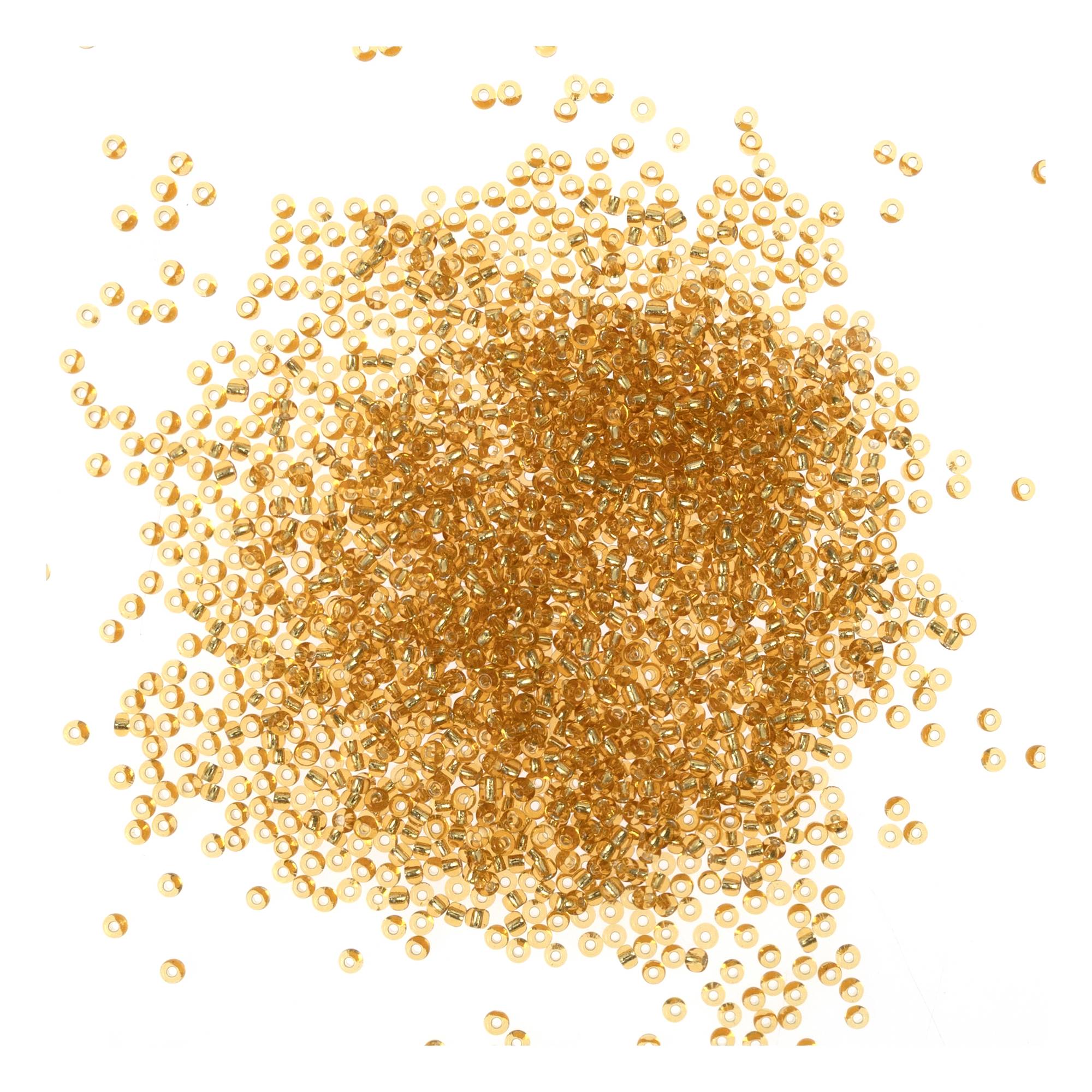 Gold Silver-Lined Seed Beads 3mm 50g