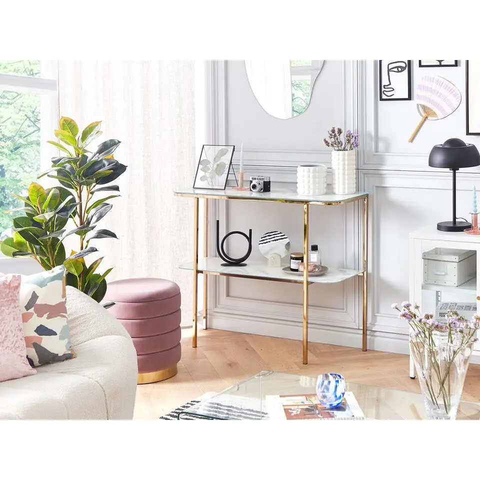 CALVERT - Consoletafel - Wit - Veiligheidsglas