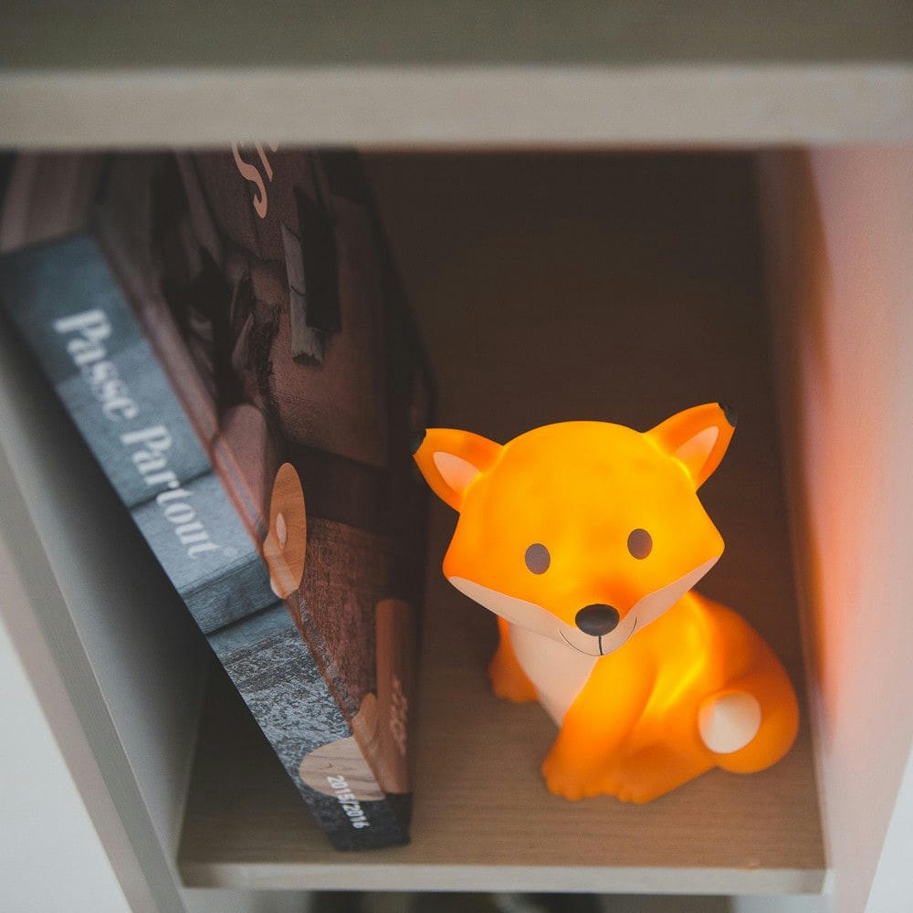 - Veilleuse led renard rechargeable h15cm orange