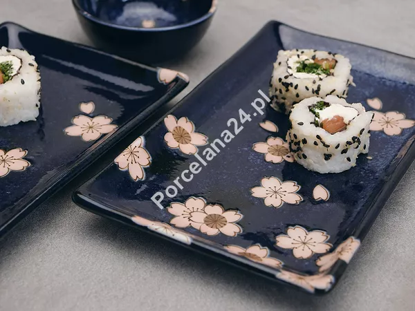 Zestaw do sushi dla 2 osób (4 el.) z pałeczkami Tokyo Design Studio - Sakura Navy 33759