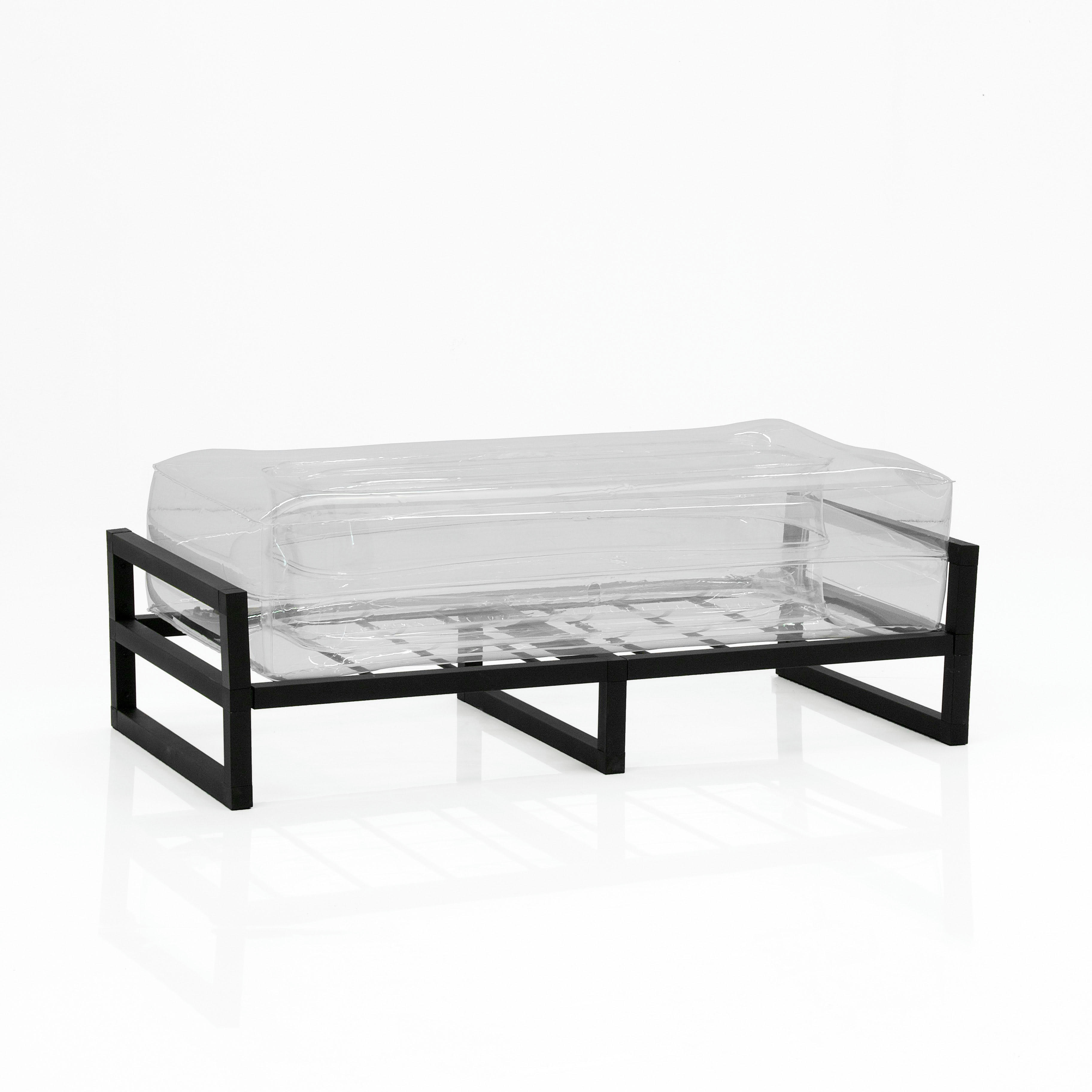 YOMI - Banc design tpu transparent cadre en aluminium