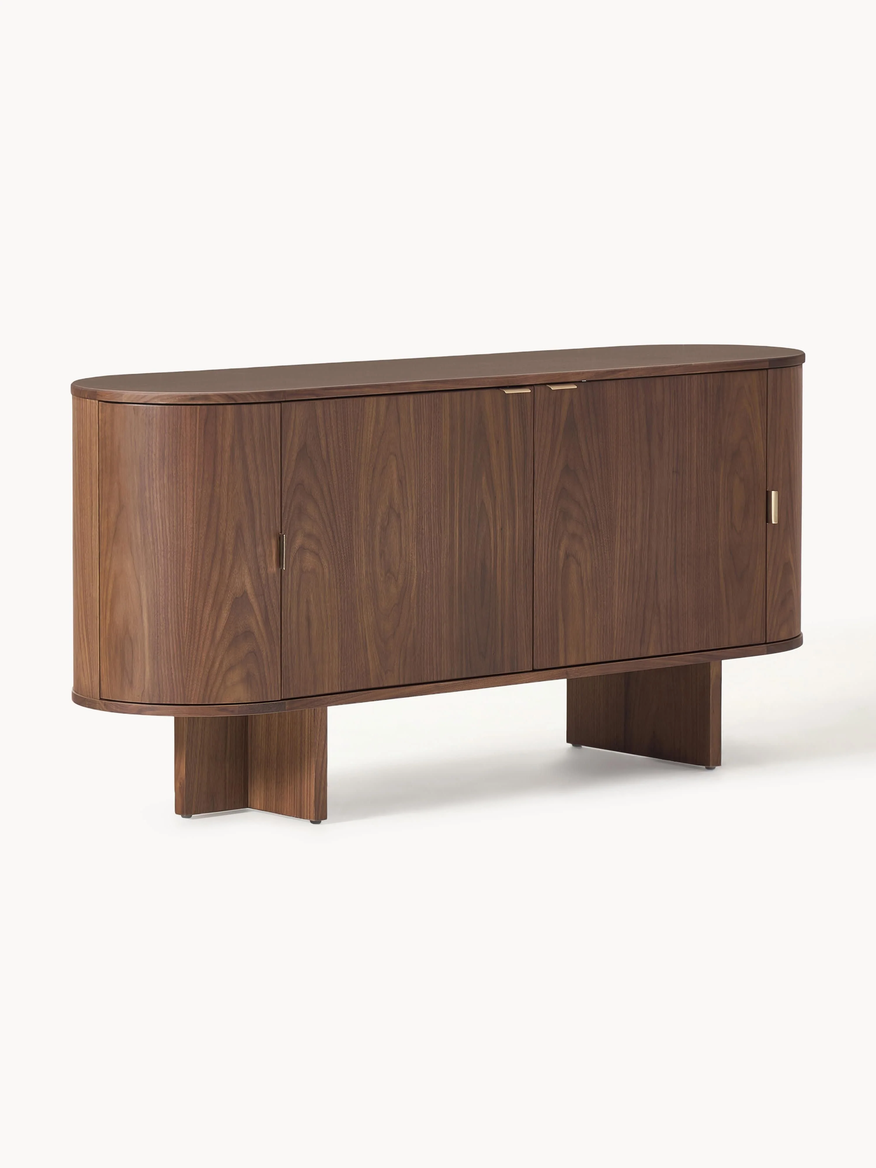 Holz-Sideboard Zumi mit abgerundeten Ecken