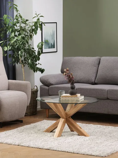 Sofabord AGERBY 60x100 glas/natur eg