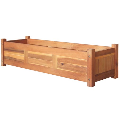 NNEVL Garden Raised Beds 2 pcs Acacia Wood 100x30x25 cm