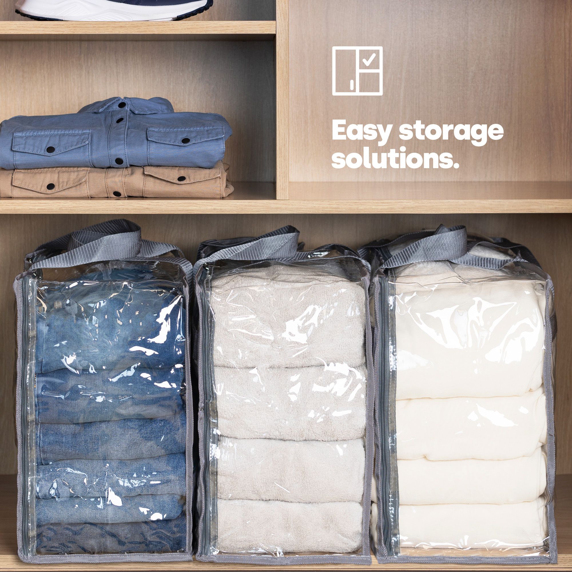 LIVIVO Clear PVC Storage Bags Set of 2 XL