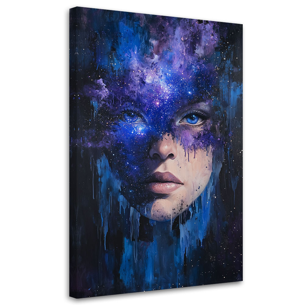 Feeby Obraz do salonu, Twarz Kobiety Kosmiczna Abstrakcja 40x60