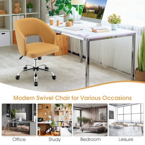 NNECW Modern Swivel Mid Back Home Office leisure Chair with Adjustable Height