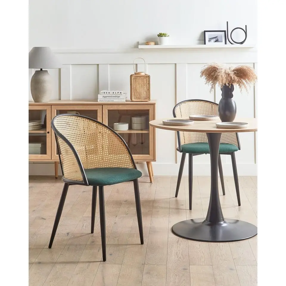CORNELL - Eetkamerstoel set van 2 - Groen - IJzer