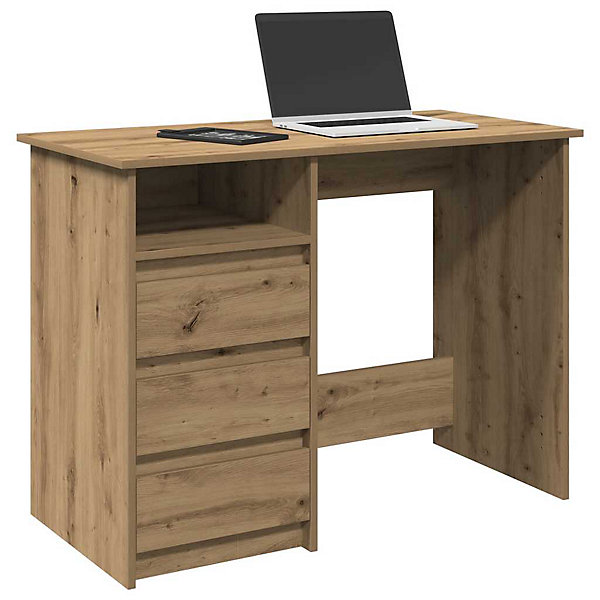 Bureau chêne artisanal 102x50x75 cm bois d'ingénierie vidaXL