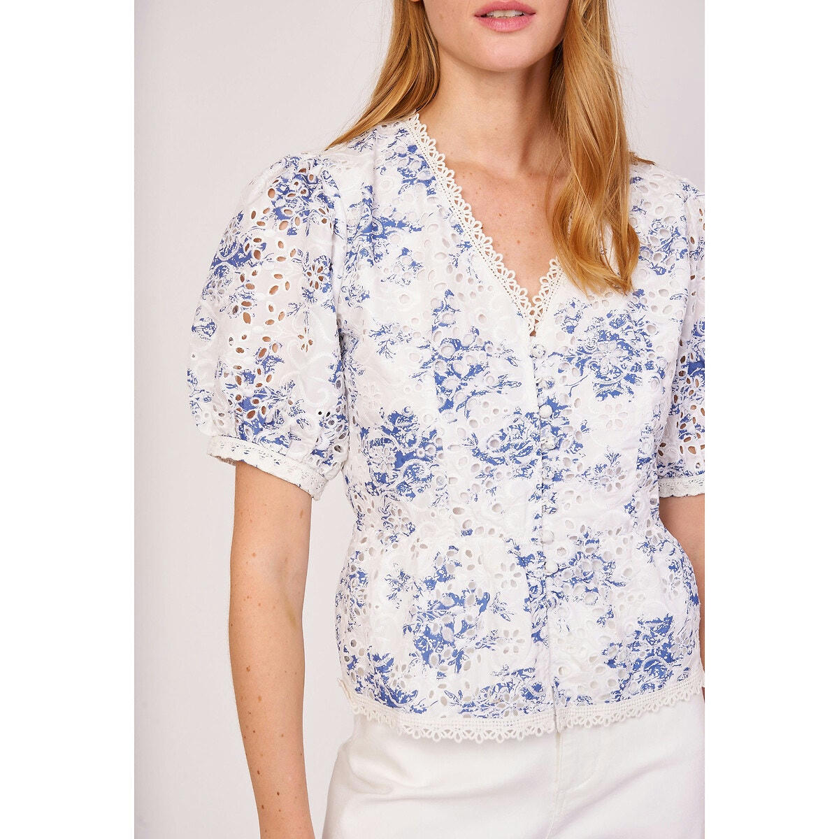 Blouse imprimée manches bouffantes Effie