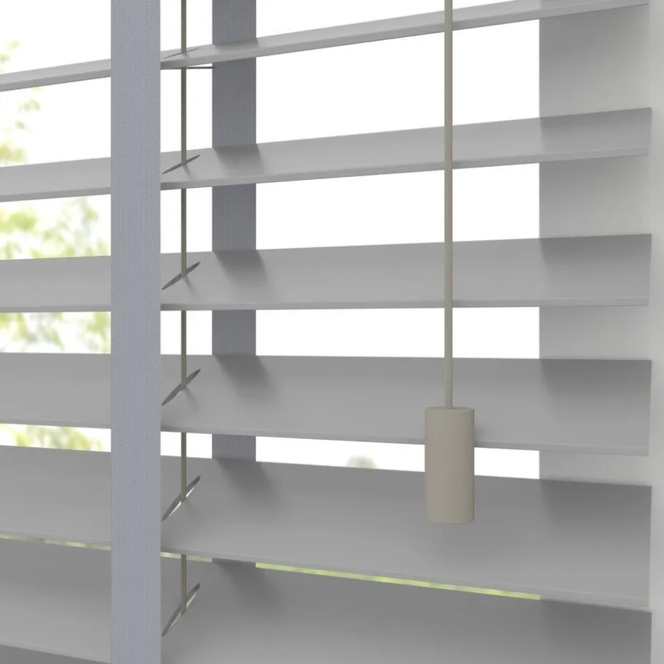 Kwantum Houten Jaloezieën | Jaloezieën | Fenstr Houten Jaloezie Hein  50mm Grijs