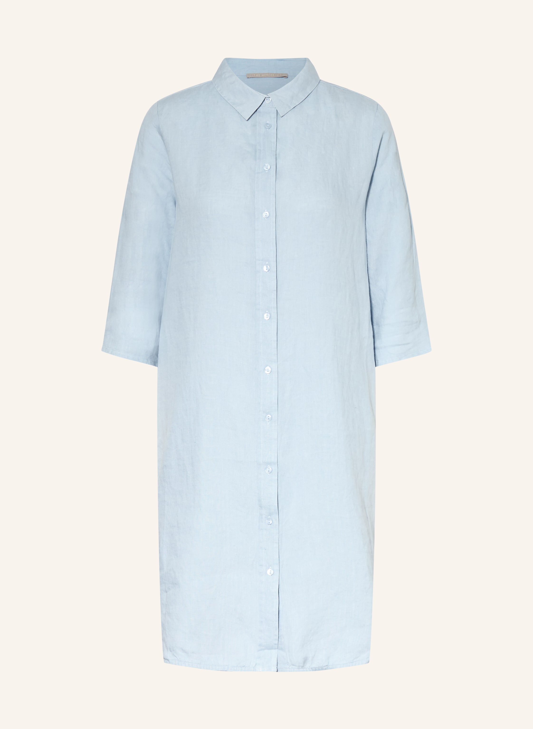 (THE MERCER) N.Y. Hemdblusenkleid aus Leinen mit 3/4-Arm