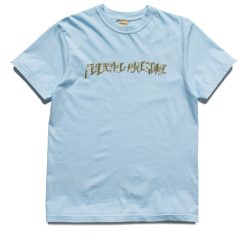 Fucking Awesome Plaid Photo Copy Tee - Light Blue