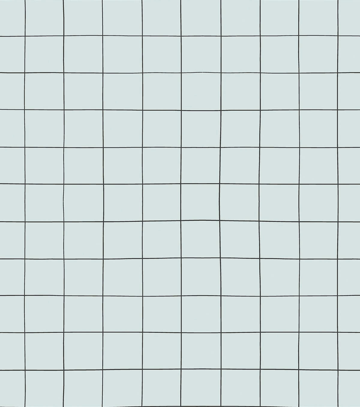 MINIMA - Papier peint quadrillage en Papier Bleu turquoise 50cm x 10m