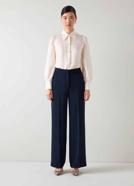 Audrey Spring Navy Wide Stretch Trousers