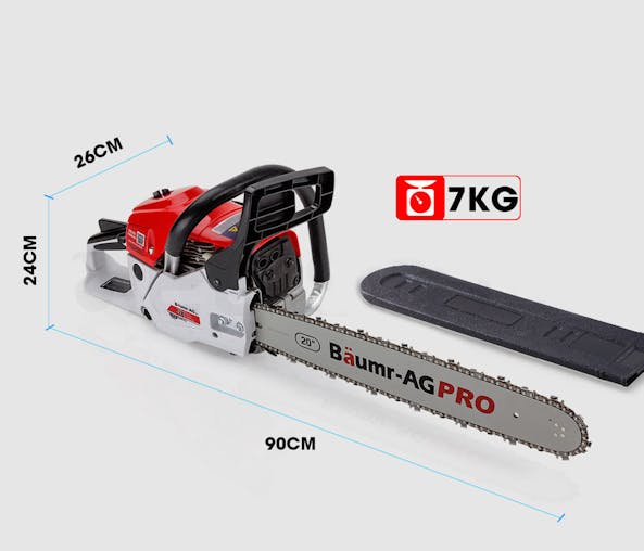 NNEMB 62CC Petrol Commercial Chainsaw 20 Bar E-Start Pruning Chain Saw