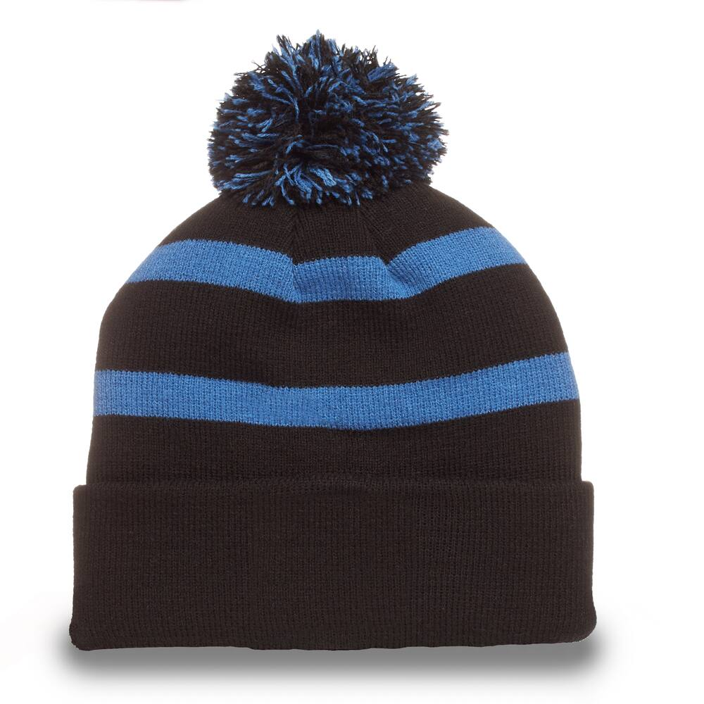 Fan Favourite NHL Winnipeg Jets Mass Breakaway Cuffed Knit Fashion Pom Beanie Toque, Black