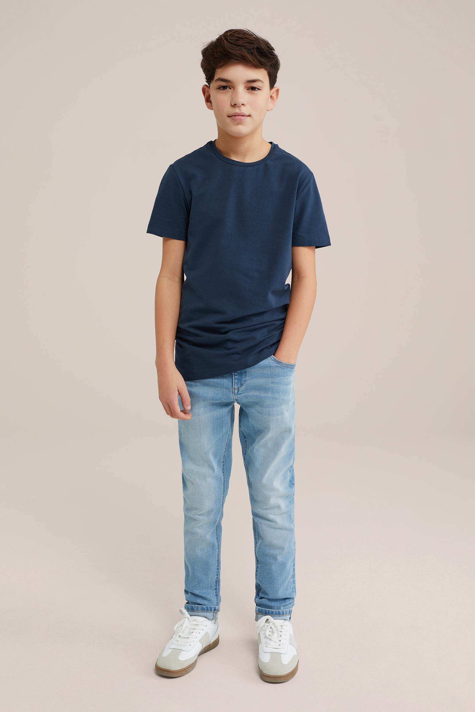 Jongens basic T-shirt met ronde hals