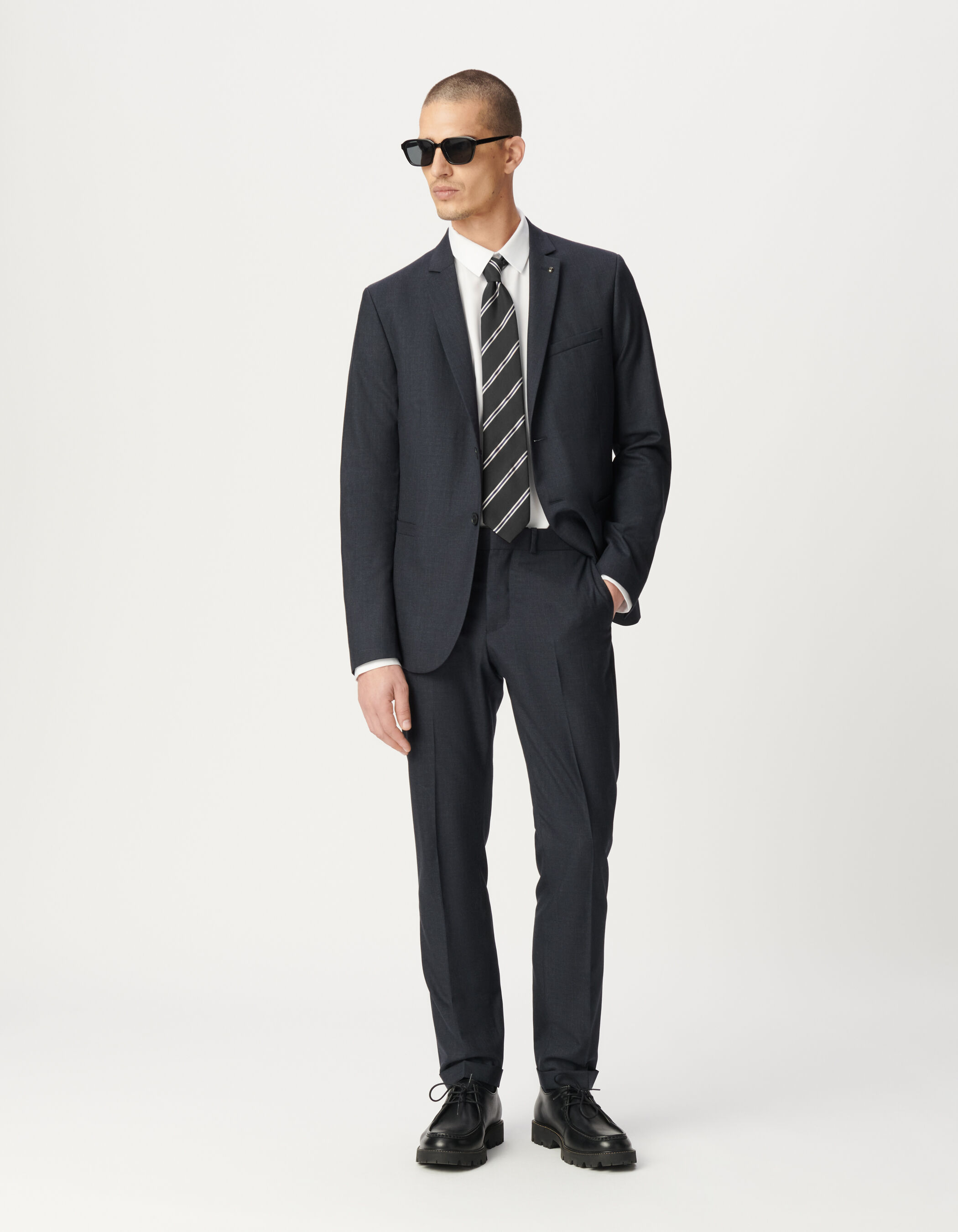 Veste de costume marine 100% laine Homme