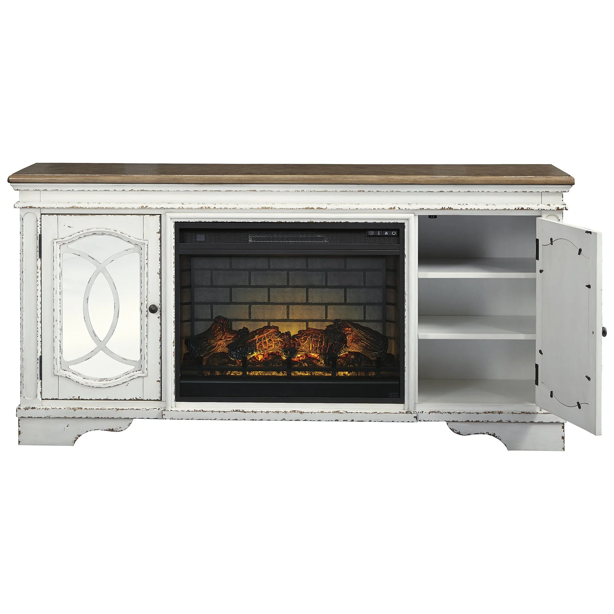 Realyn 74 TV Stand with Electric Fireplace