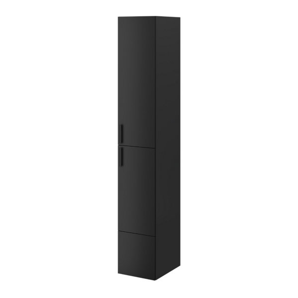 Colonne meuble TV noir avec 3 portes GoodHome Atomia H. 187 x L. 37 x P. 35 cm