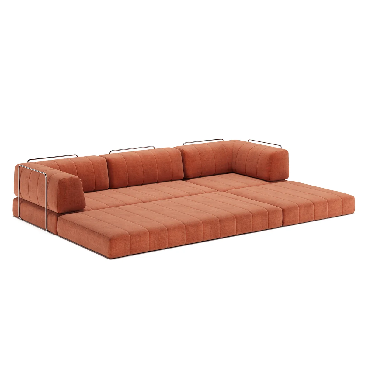 Innovation Living - Cozypad Schlafsofa, & Stuhl mit Rückenpolster/Armlehne, rust orange (Stoff 412 Esina)