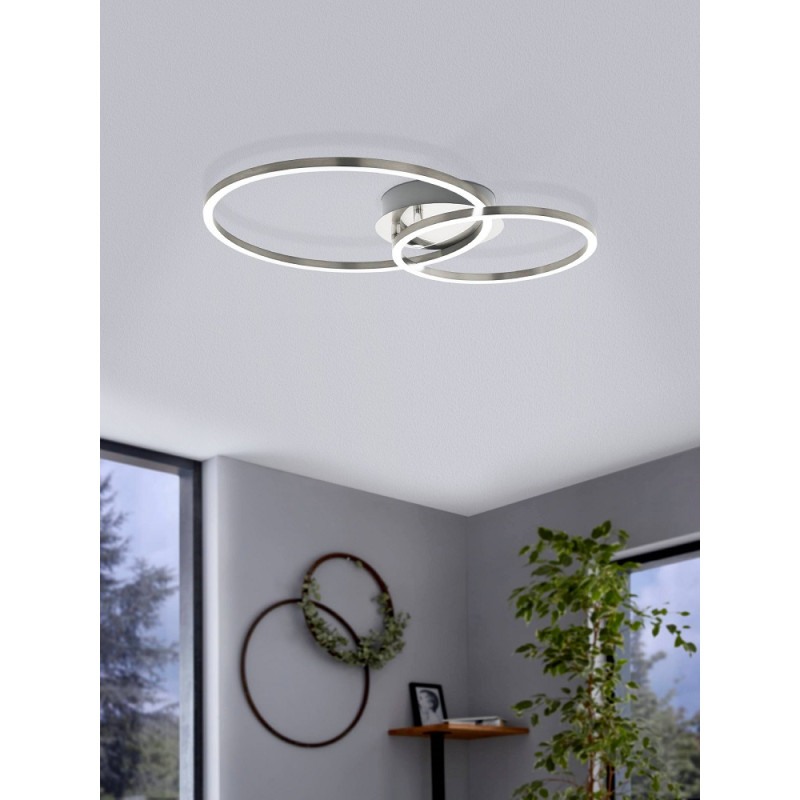 Plafonnier LED Palmaves nickel 6 x 2 W et 6 x 1,6 W EGLO