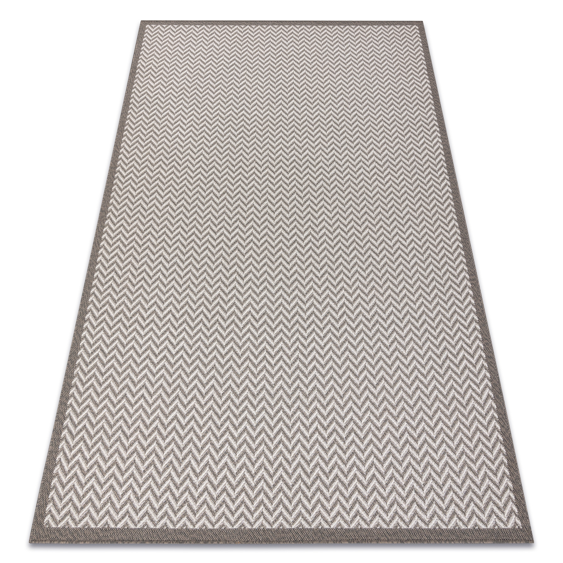 Dywan SZNURKOWY SIZAL BORDERO 2901 płaskie tkanie krem / taupe 80x150 cm