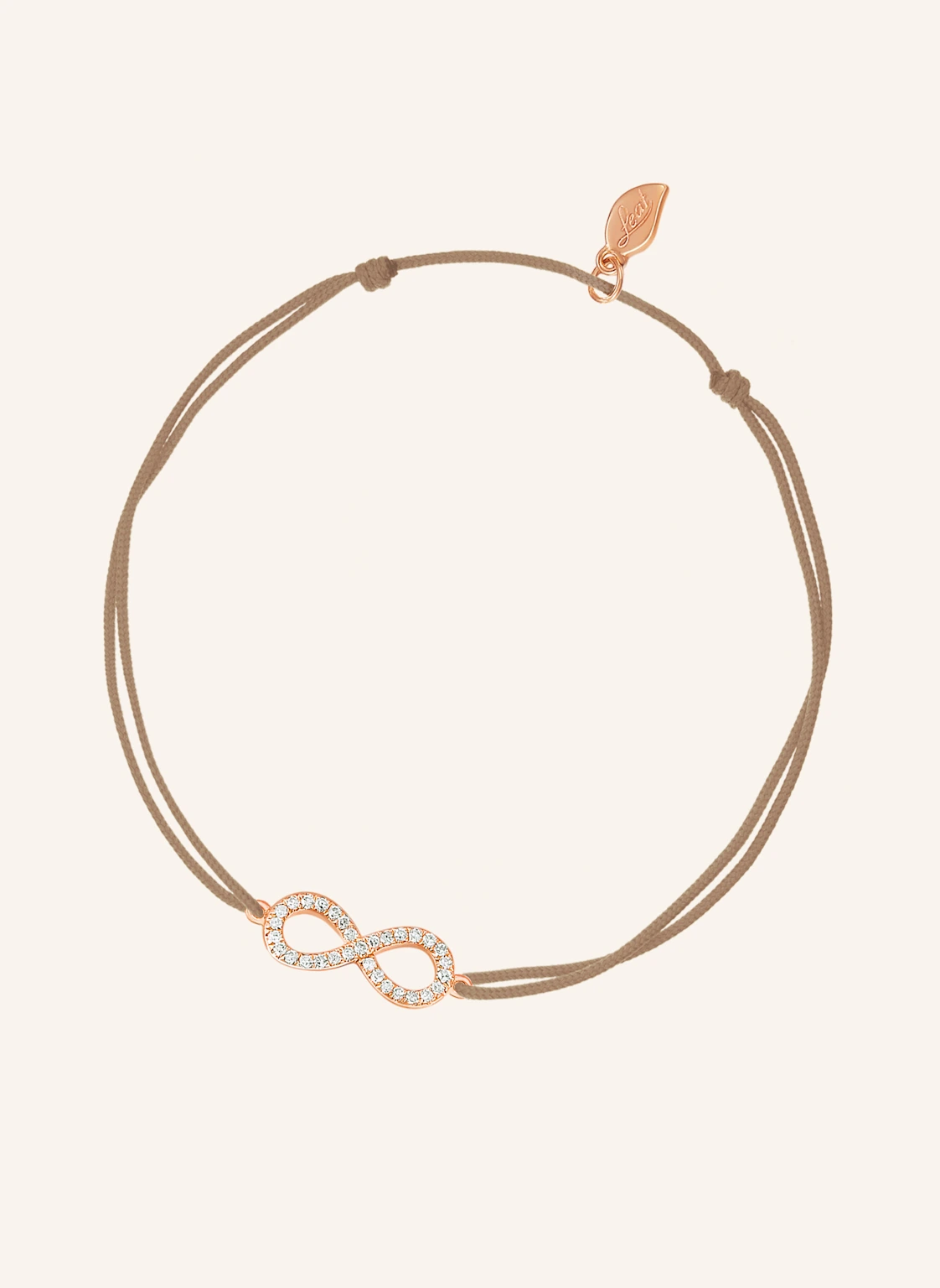 Leaf Freundschaftsarmband INFINITY aus 18 Karat Roségold mit Diamanten