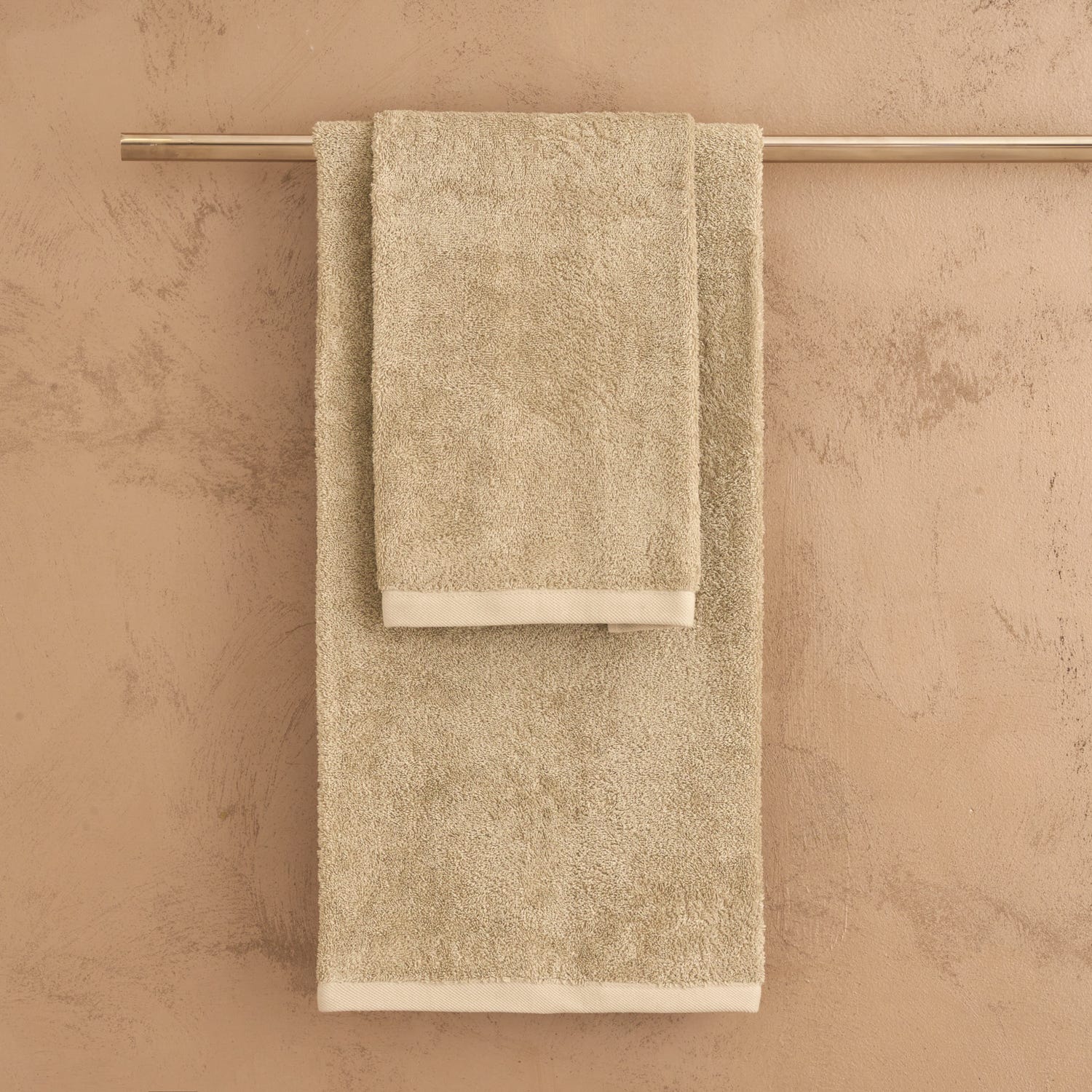 Set 2 asciugamani Elisa beige Biancoperla