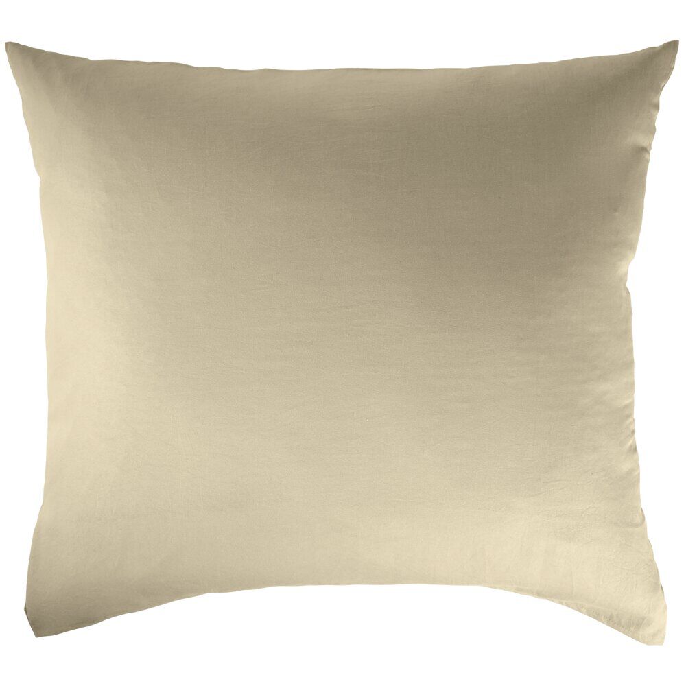 Taie d'oreiller carrée 63x63cm polyester uni taupe