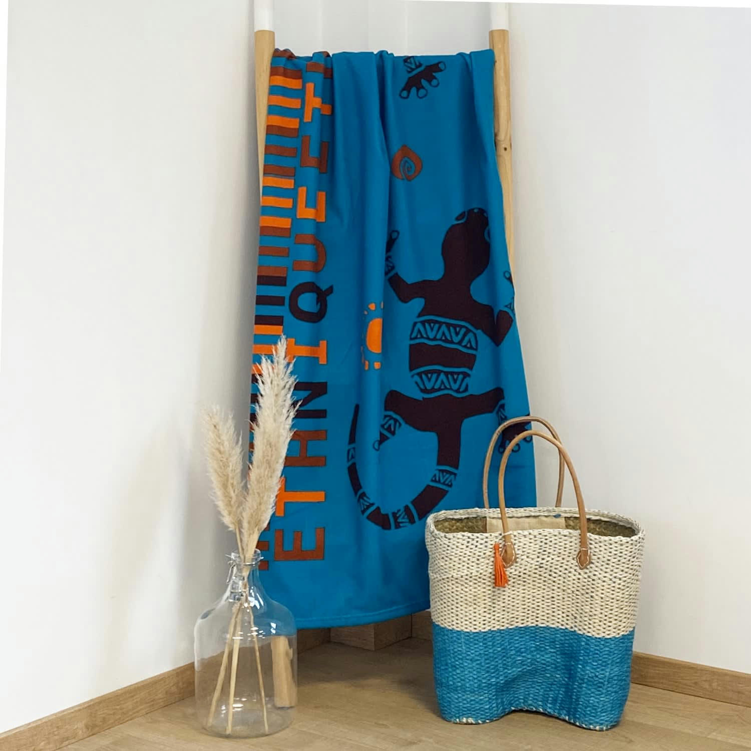 PLAGE MICROFIBRE - Serviette de plage microfibre Stazzo 90x170 bleu canard