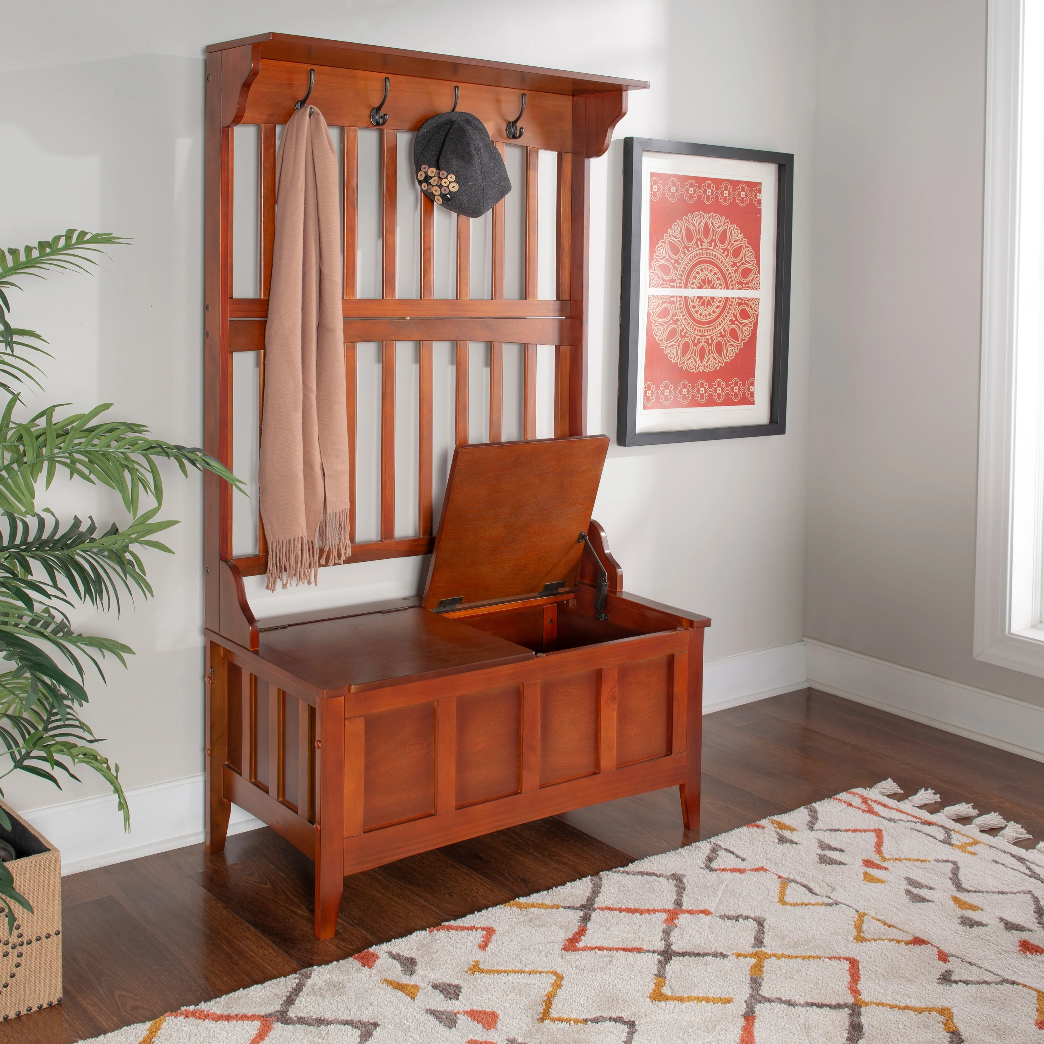 Copper Grove Yellowstone Entryway Hall Tree Storage Bench
