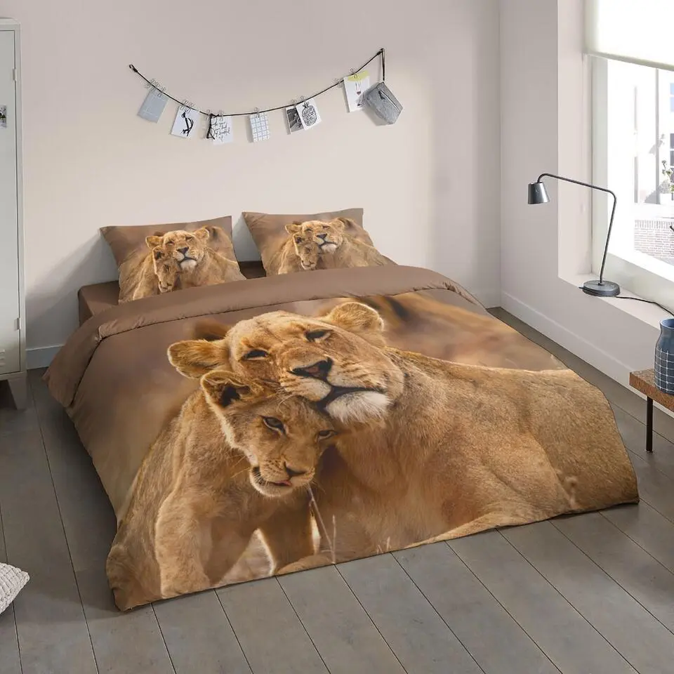 Pure dekbedovertrek tijgers - Lits jumeaux 240x200/220 cm - Multi - Microvezel