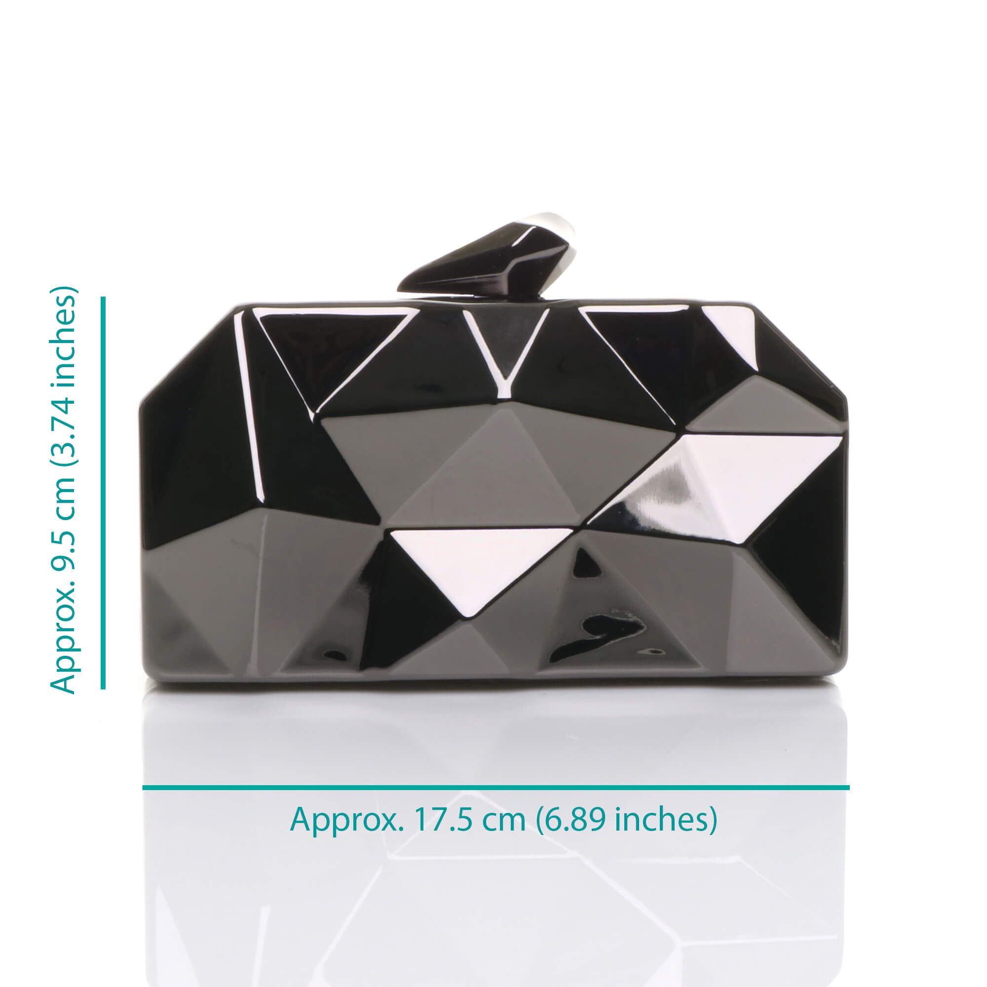 AJVANI Geometric Metal Evening Formal Party Clutch Bag