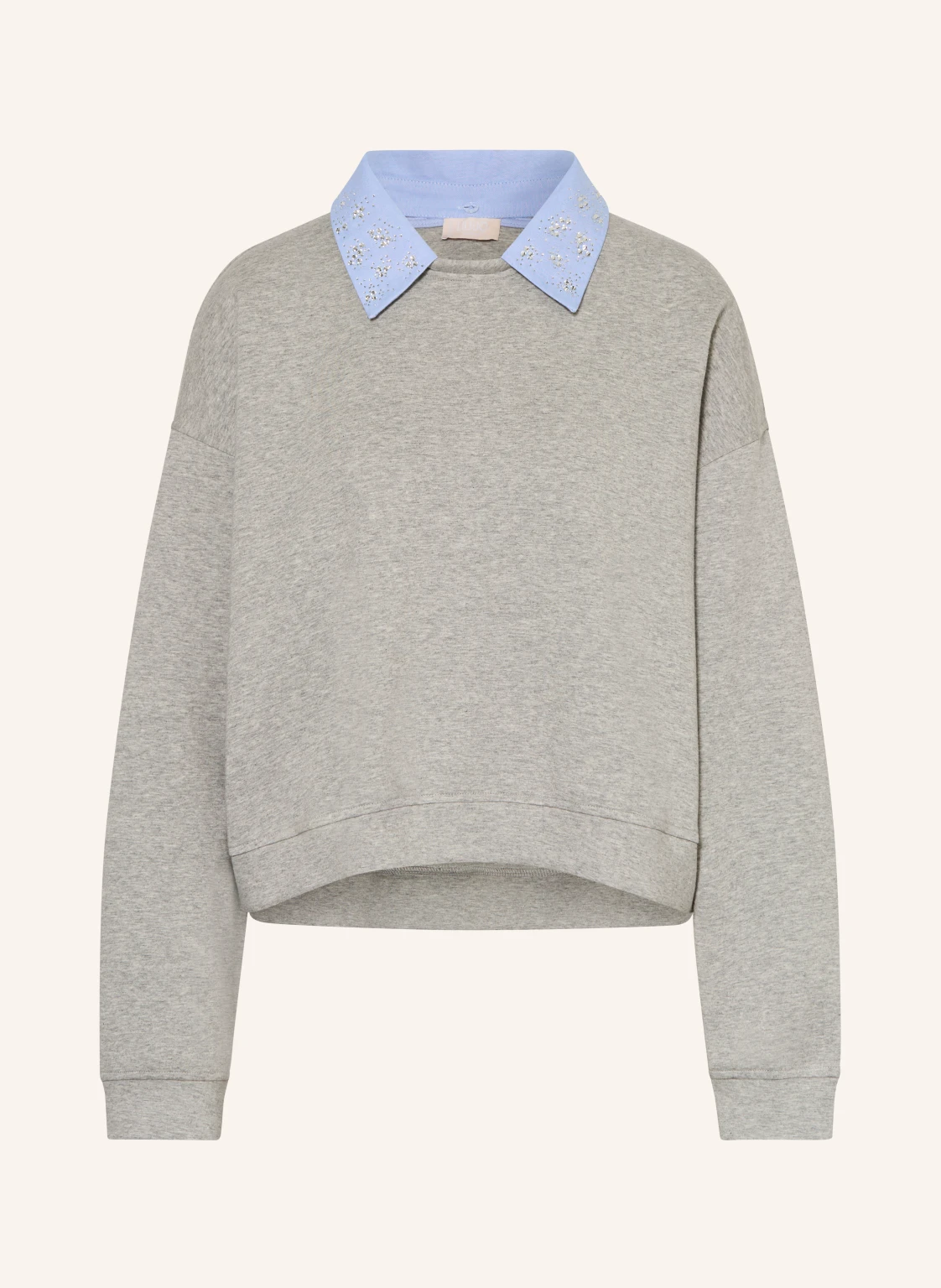 LIU JO Sweatshirt mit abnehmbarem Kragen und Schmucksteinen