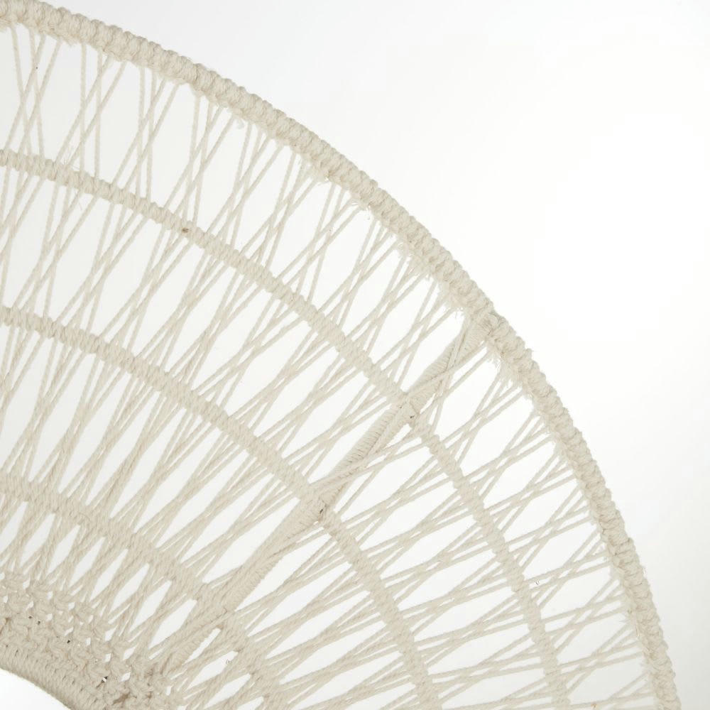 CHESTER - Miroir rond en corde beige D110