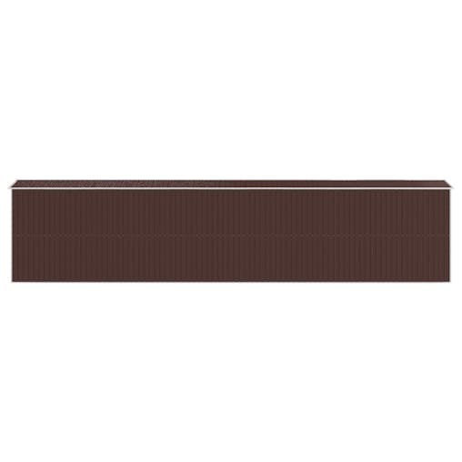 NNEVL Garden Shed Dark Brown 192x938x223 cm Galvanised Steel