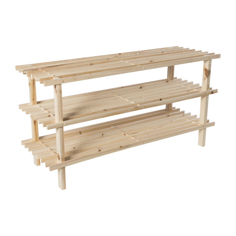 Schoenenrek 3-laags - hout - 40x77x26 cm