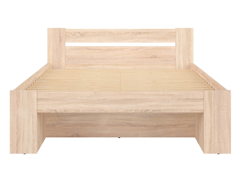 Zestaw łóżko Nepo Plus dąb sonoma ze stelażem i materacem Merida 160x200