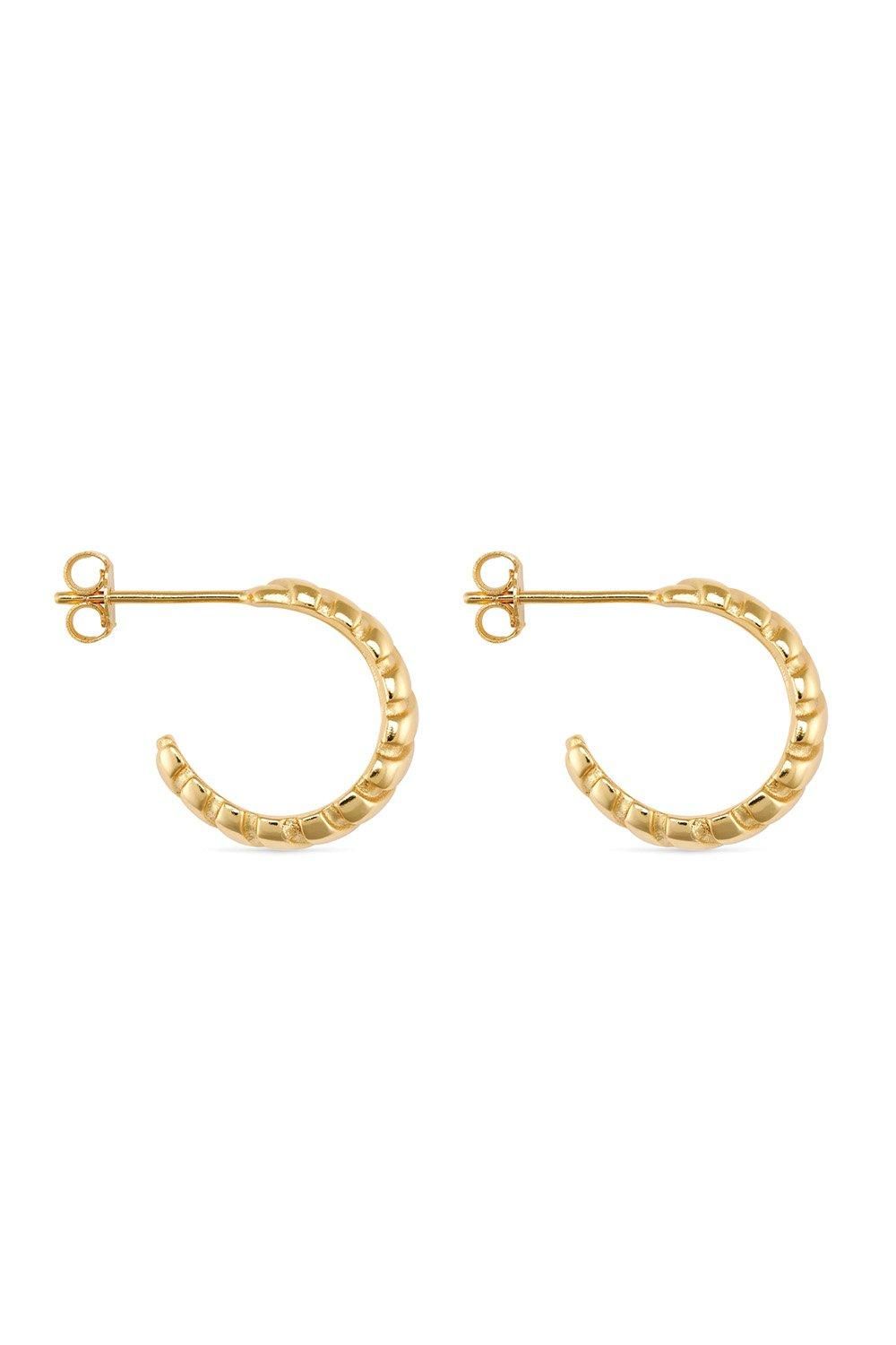 Elk & Bloom Chunky 14K Ribbed Gold Hoop Earrings