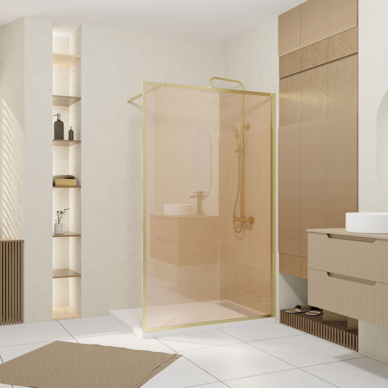 Paroi de douche verre brun Golden Edge 120 x 200 cm AURLANE