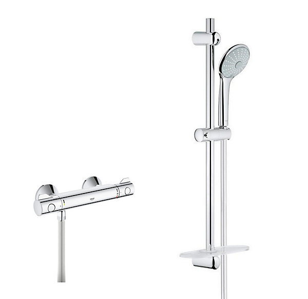 Grohe Set Mitigeur Thermostatique de Douche   Ensemble de douche complet 3 jets EUPHORIA 110(34840000-EUPHORIA3)